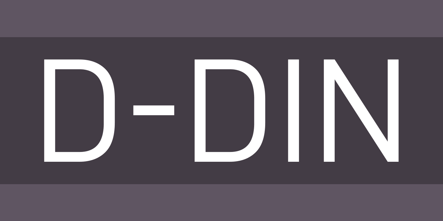 Schriftart D-DIN